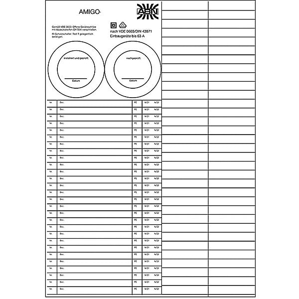 ABN Stromkreis Bezeichn.blatt AZUSB1 (VE10)